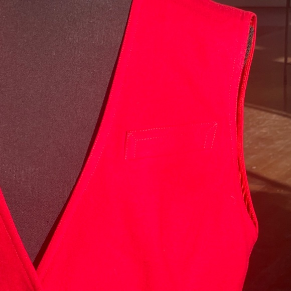 red 3pc vintage wool circle skirt set/suit - Picture 7 of 16